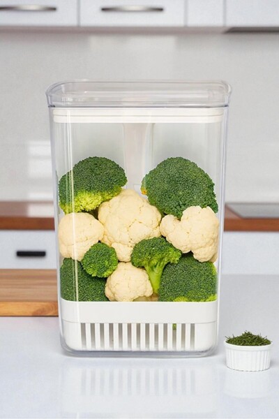 Home Selay Vegetable and Greenery Storage Container with Water Tank to Preserve Freshness 2900 ml