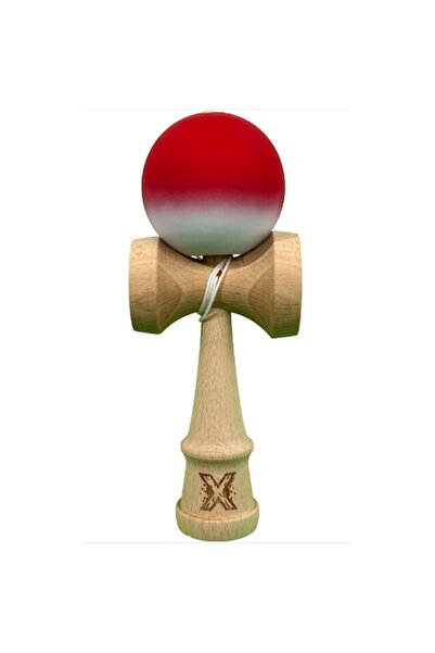 OEM Jucărie interactivă profesională Kendama X, lemn cu bilă de cauciuc, roșu...