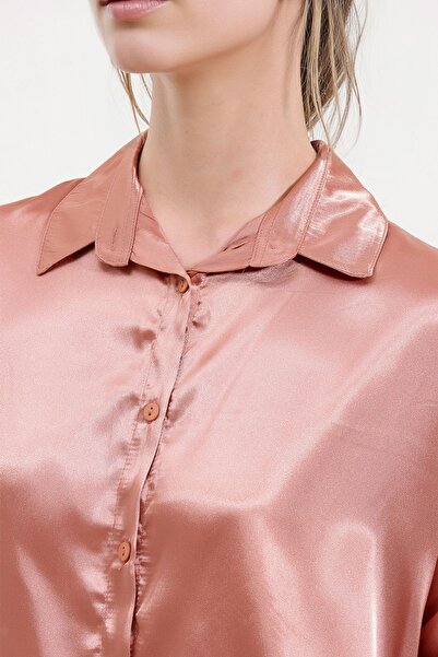 Hiccup Bdart Buttoned Oversize Satin Shirt