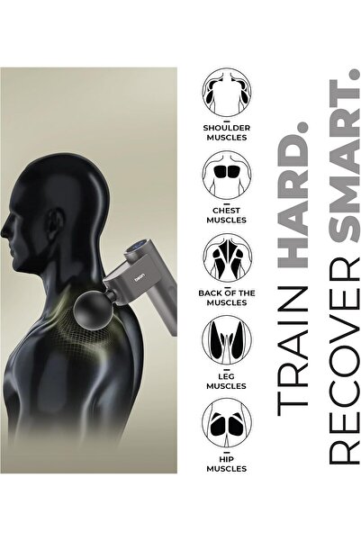 bson Smart Press Massage Gun, 9 Power Modes, 4 Heads, Touch Control, 12mm Deep Percussion