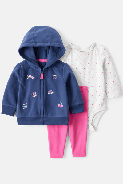 Carter's Kız Bebek Mavi 3Lü Hırkalı