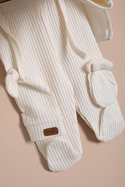 Cansın Mini Beige Honeycomb 10-Piece Baby Hospital Discharge Set Unisex 23331