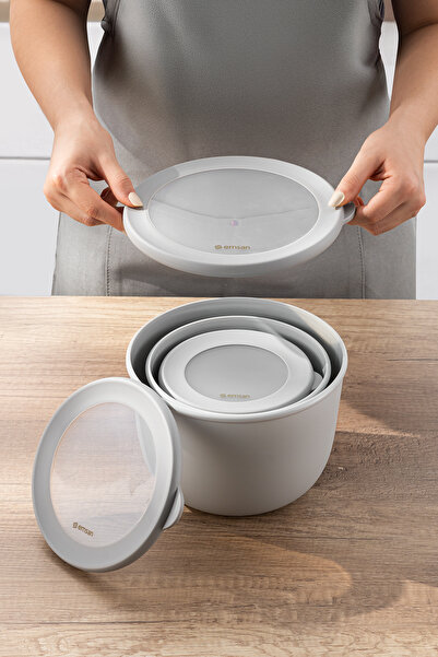 Emsan Lora 3-Piece Storage Container Gray