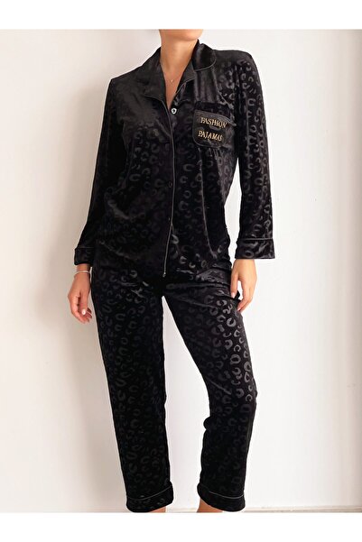 Elia Swimwear Women's Velvet Panther Pajama Set