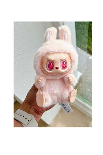 LABUBU Cute Plush Doll Pendant Hanging Keyring (Pink)