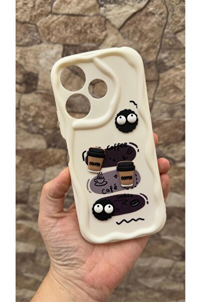 Vip Case Xiaomi Redmi 13 Compatible Cute 3D Shiny Cookie Case with Coffee Cookie Pattern