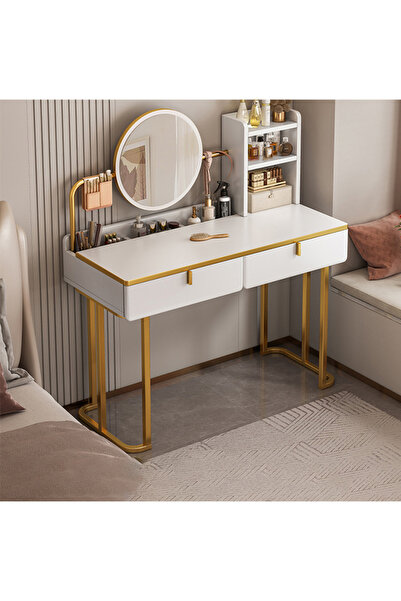 KEKE Makeup Vanity Table Dressing Table Flip Mirror With Drawers 100 cm