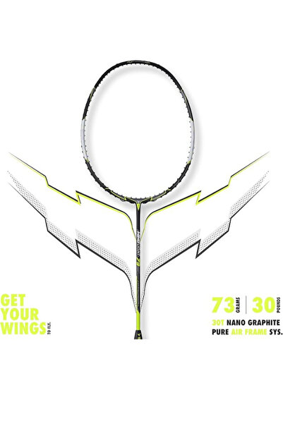 YOUNG مضرب تنس الريشة Winglight 73 خفيف الوزن ومتوازن، أسود/أخضر