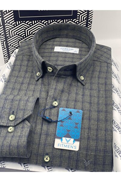 Fitmens Classic Long Sleeve Winter Plaid Lumberjack Collar Buttoned Cotton Men's Shirt with Gift Box Fs-004342 - Ha