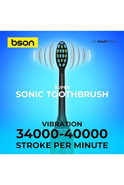 bson Sonic Electric Toothbrush - 9X Whitening, 30-Day Battery, 40,000 SPM, IPX7 Waterproof