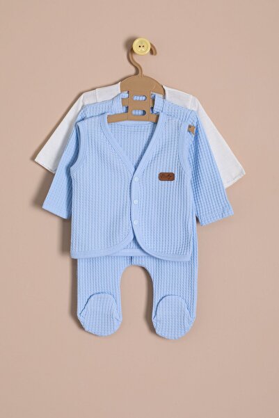 Cansın Mini Blue Baby Boy Honeycomb Hospital Discharge Set of 10 23327