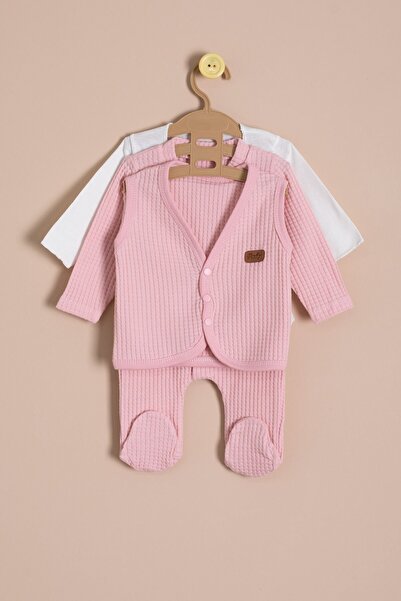 Cansın Mini Pink Baby Girl Honeycomb 10-Piece Hospital Discharge Set 23328
