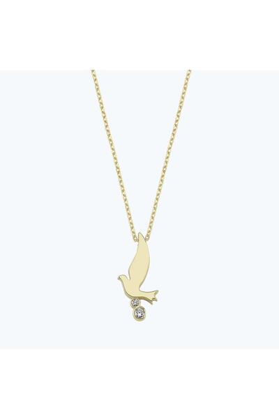 Altınbaş Altın Tektaş Kuş Kolye
