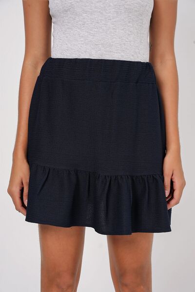 Hiccup Fusta mini tricotată texturată BDART, cu detaliu cu șnur