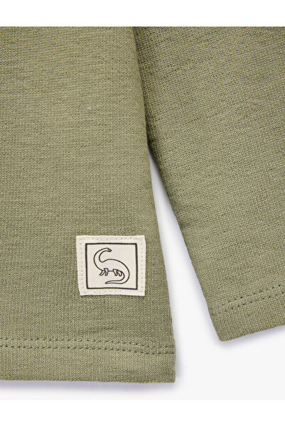 Koton Βαμβακερό μακρυμάνικο μπλουζάκι με κουμπιά