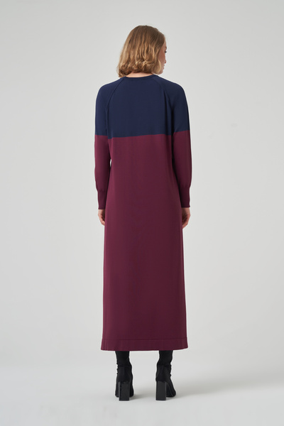 Nuss Πλεκτό φόρεμα με χρωματική αλλαγή 508 Βουργουνδίας