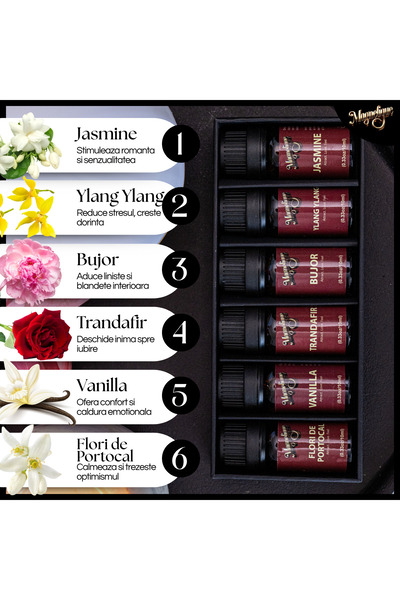 Magnetique Set of 6 Aromatherapy Essential Oils, Magnetique Love, essences of love, authentic connection, 6x10ml