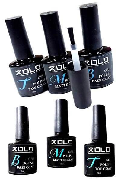 xolo Kalıcı Oje Protez Tırnak Base Coat Top Coat Matte Coat Jel Oje Seti 3x10...