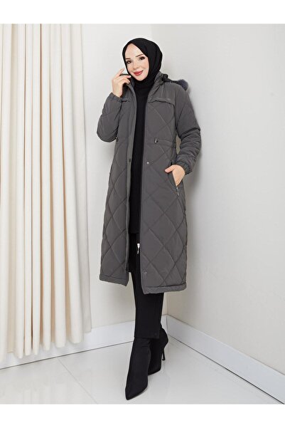 KMKkombin KADIN BÜYÜK BEDEN ELYAF DOLGULU SPOR KAPİTONE NOVA KUMAŞ MONT 0198