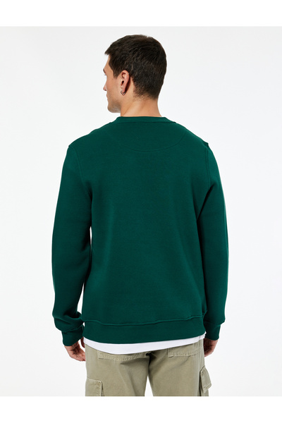 Koton Regular Fit Cotton Viscose Blend Crew Neck Printed Sweatshirt