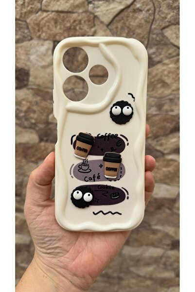 Vip Case Xiaomi Redmi 13 Compatible Cute 3D Shiny Cookie Case with Coffee Cookie Pattern