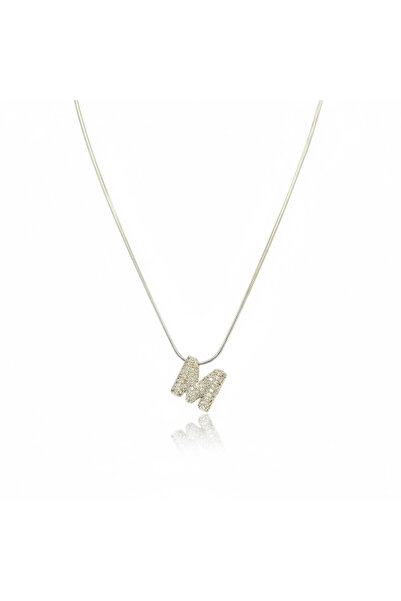 Butik Zirkon Taşlı M Harfli Kolye