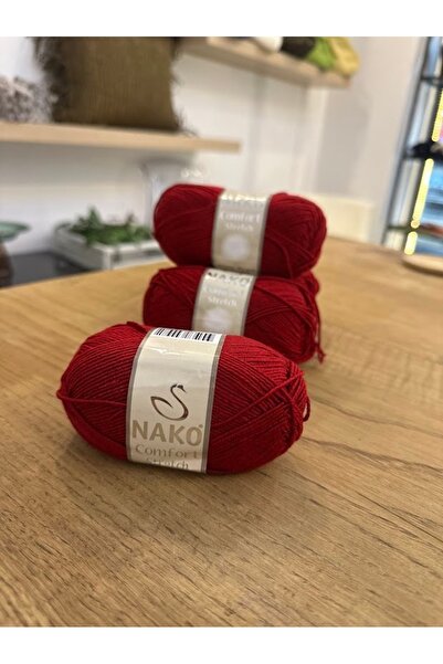 NAKO Comfort Stretch – Çok Renkli Mikrofibre Esnek Örgü İpi (50 g ≈ 193 m)-4 ADET