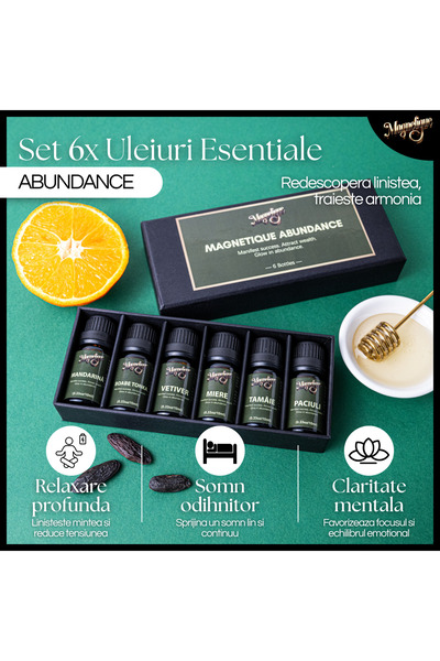 Magnetique Aromatherapy Essential Oils Set, Abundance, 10ml, 6 different special scents