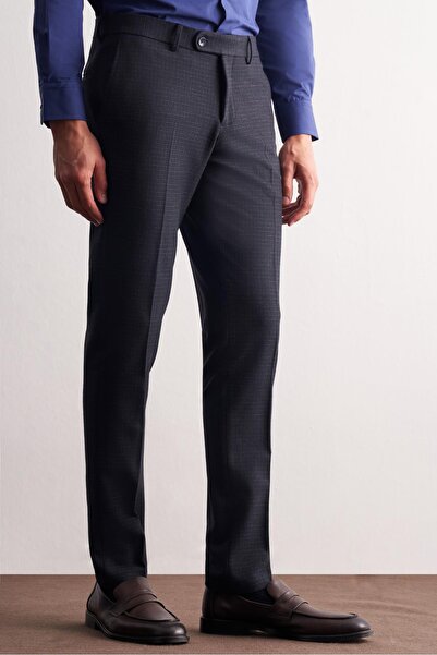 İmza Navy Blue Side Pocket Open Leg Flexible Slim Fit Classic Classic Trousers 1003255163