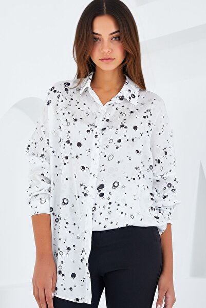 Hiccup Bdart Buttoned Oversize Satin Shirt