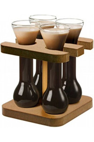 The Source Set of 4 Mini Test-Tube Glasses with Stand