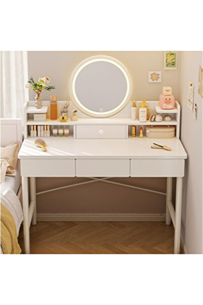 KEKE Makeup Vanity Table Dressing Table Flip Mirror With Drawers