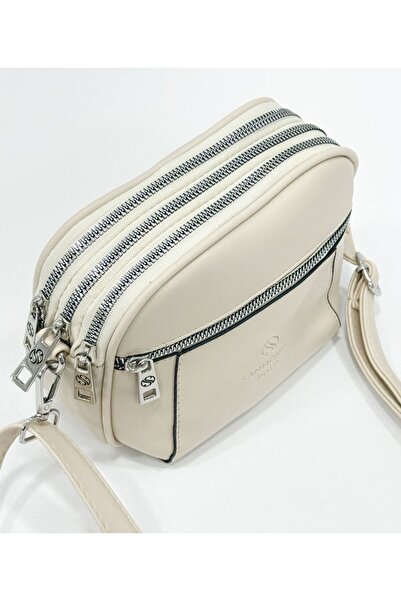 Sanmorris 1429 Small Size Soft Leather 4 Compartment Crossbody and Shoulder Bag