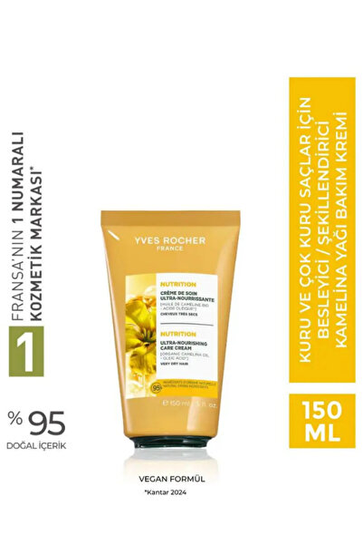 Yves Rocher Çok Kuru Saçlar İçin Kamelina Yağlı Besleyici Saç Bakım Kremi Yoğun Nemlendirici Vegan