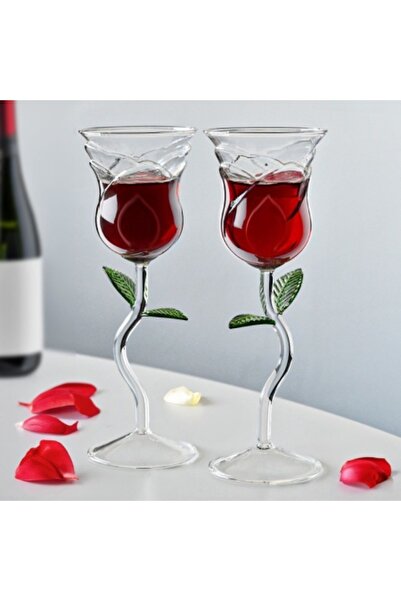 MIKAMAX Set of 2 Rose Wine Glasses
