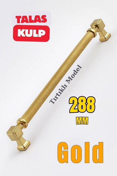 Badem10 Talas 288 mm Tırtıklı Gold Altın Metal Kulp Kapak Kulpu Dayanıklı Mob...