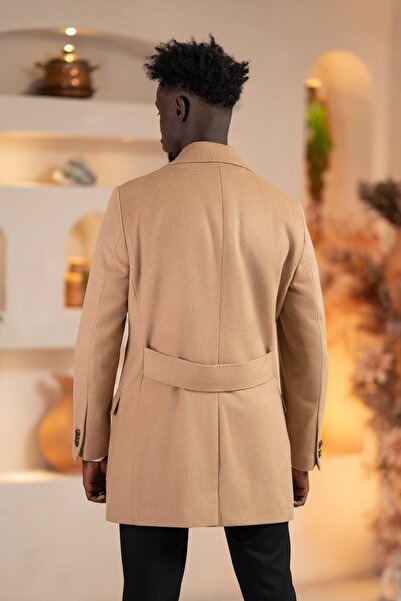 Paul Martin Italian Collar Woolen K Double-Breasted Cashmere Coat