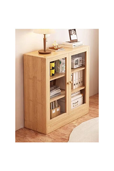 KEKE Multi-Layer Storage Bookshelf Rack Stylish Living Room Home Storage with and Transparent Door