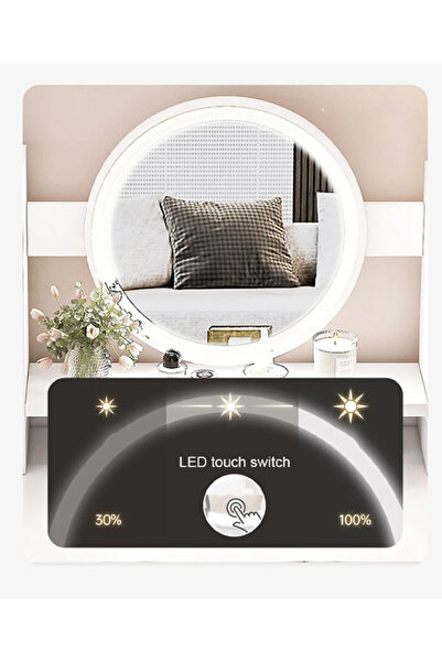 KEKE Multifunctional Makeup Vanity Dressing Table with Drawers and Chair 80 CM