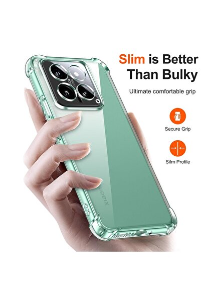 SKYDDAR INNOVATION Cover for Xiaomi 14 Pro, Shockproof Clear Silicone, Silicone Slim, sticker set, Transparent