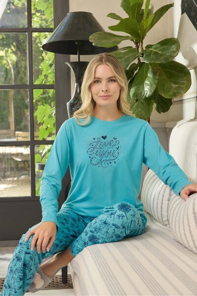 Aydoğan Set de pijamale pentru femei Atlas cu mâneci lungi