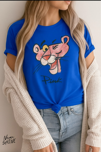 New Shine Pantera cu imprimeu supradimensionat tricou