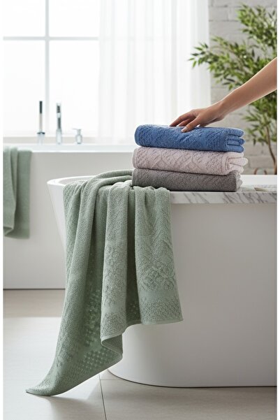 SAVESSA Authentic Series Color Khaki 2-Piece Towel Set 50X100 cm Extra Soft T...