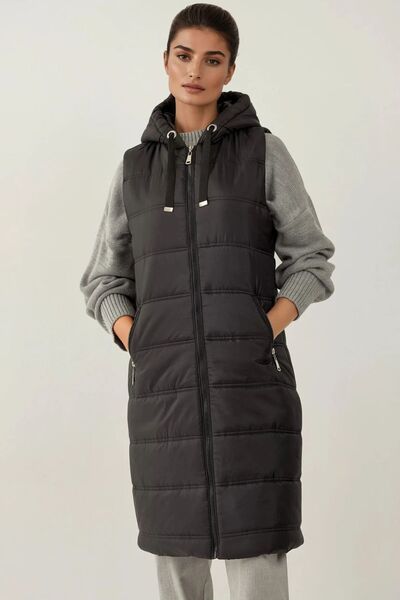Hiccup Bdart Hooded Long Zipper Vest