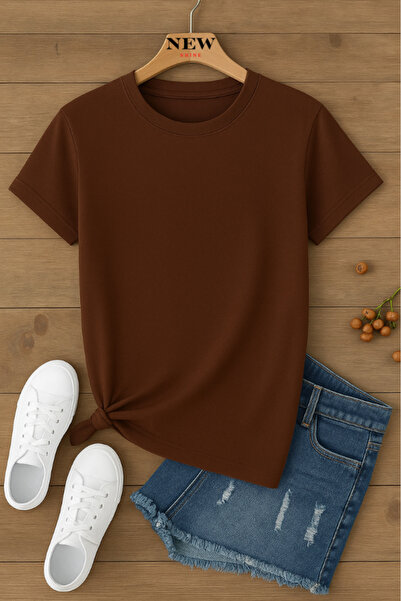 New Shine تي شيرت قصة فضفاضة للجنسين غير مطبوع