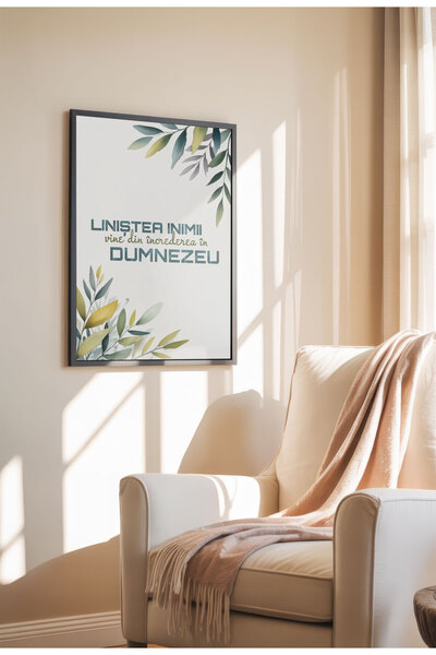 21mxm Unframed Romanian Religious Canvas Poster - Digital Print - Peace of heart comes from God