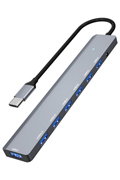 Light Nova 7in1 Type-C to USB Çoklayıcı 7 Port USB3.0 HUB Power Güç Destekli ...