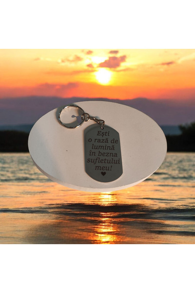 magazinu de gravura Breloc Personalizat cu Mesaj – Esti o raza de lumina