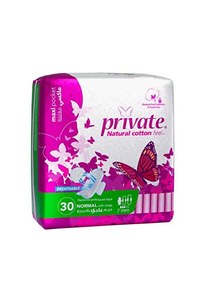 PRİVATE Maxi Pocket Sanitary Pads for Women, Regular - 30 Pieces Normal