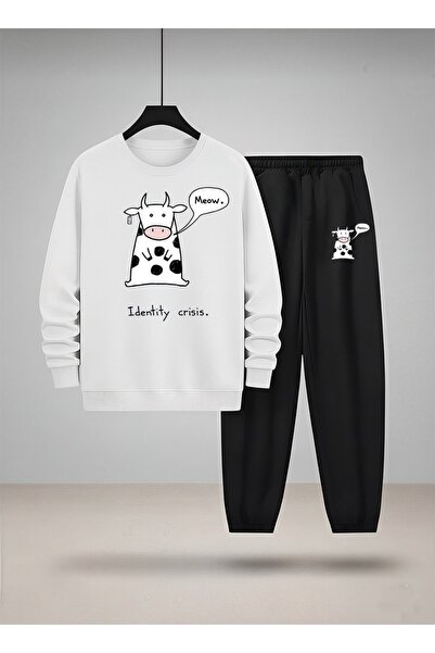 LORVEX Детски комплект от спортен екип с суитшърт с велосипедна яка и спортен...